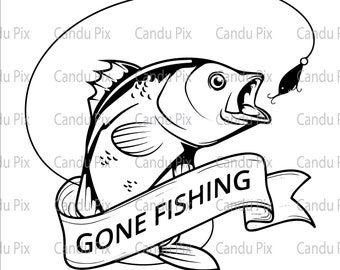 Fishing  Svg,  Png, Eps, Dxf, Jpg, Vector Cute Fishing  Cut By Color Clipart