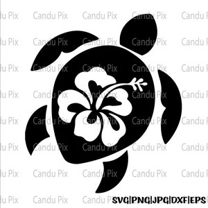 Tortuga marina con hibisco en la playa (Svg), Hibisco (Svg), Tortuga marina (Png), Hibisco (Png), Cricut, Archivo de corte de tortuga marina con hibisco en la playa