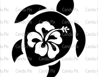 Zeeschildpad hibiscus strand SVG, hibiscus SVG, zeeschildpad png, hibiscus png, Cricut, zeeschildpad hibiscus strand gesneden bestand