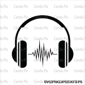 Headphone Svg, Soundwaves Svg, Headphone Png, Soundwaves Png, Headphones Clipart, Headphones, Headphone Silhouette, Headphone Clipart