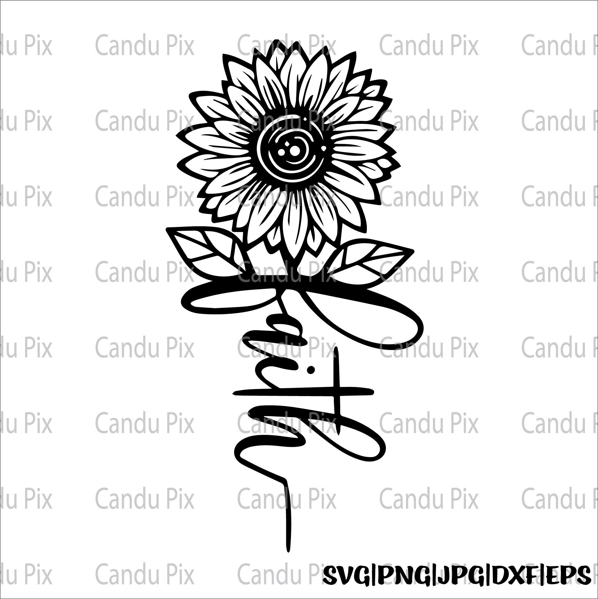 Sunflower Faith Svg, Faith Svg, Sunflower Png, Faith Png,  Cricut, Sunflower Faith Cut File