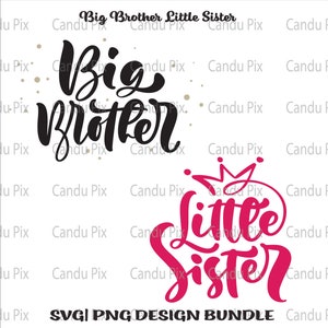 Big brother Svg, Little Sister Svg, Big brother Png, Little Sister Png, arquivos Svg para Cricut, arquivo cortado, pacote Svg, preto, rosa