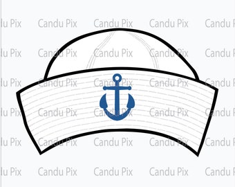 Sailor Hat Svg, sailing Svg, Sailor Hat Png, sailing Png, Anchor Svg Png, Boating Svg Png, Fishing Trip Svg, Yacht Svg, White, Blue