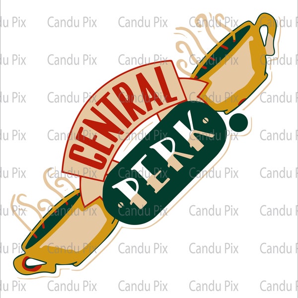 Central Perk Coffee Svg, Coffee  Png, Eps, Dxf, Jpg, Vector Cute Coffee Cut By Color Clipart