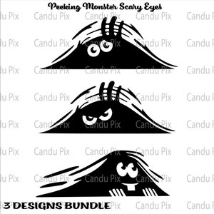 Spähen Monster Scary Eyes Designbundle svg, Monster svg, spähen Png, Monster Png, Kofferraum svg, Cricut
