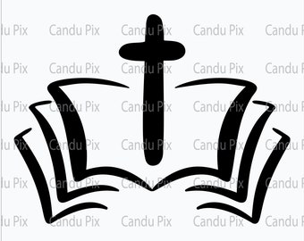 Cross Bible Svg, Jesus Svg, Cross Bible Png, Jesus Png, Svg Files For Cricut, Png Eps Jpg Dxf, Christian Svg, Bible tshirt svg, Black