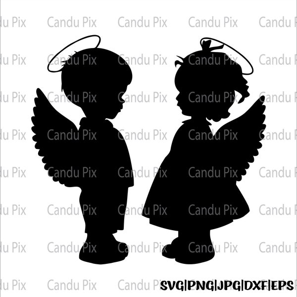 Little Boy Girl Angels Svg, Boy Girl Svg, Little Angels Png, Boy Girl Png,  Cricut, Little Boy Girl Angels Cut File