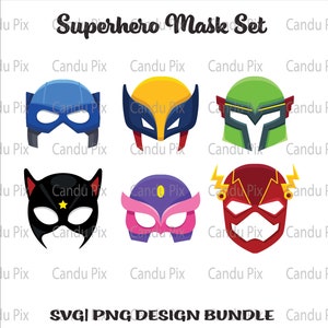 Superheld masker Svg, held Svg, superheld masker Png, held Png, Svg-bestanden voor Cricut, Png Eps Jpg Dxf, Svg-bundel, digitale download