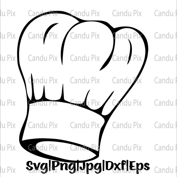 Chef Hat Svg, Cook Chef Hat Svg, Bakery Chef Hat Svg, Png Eps Jpg Dxf, Svg Files For Cricut, Commercial License