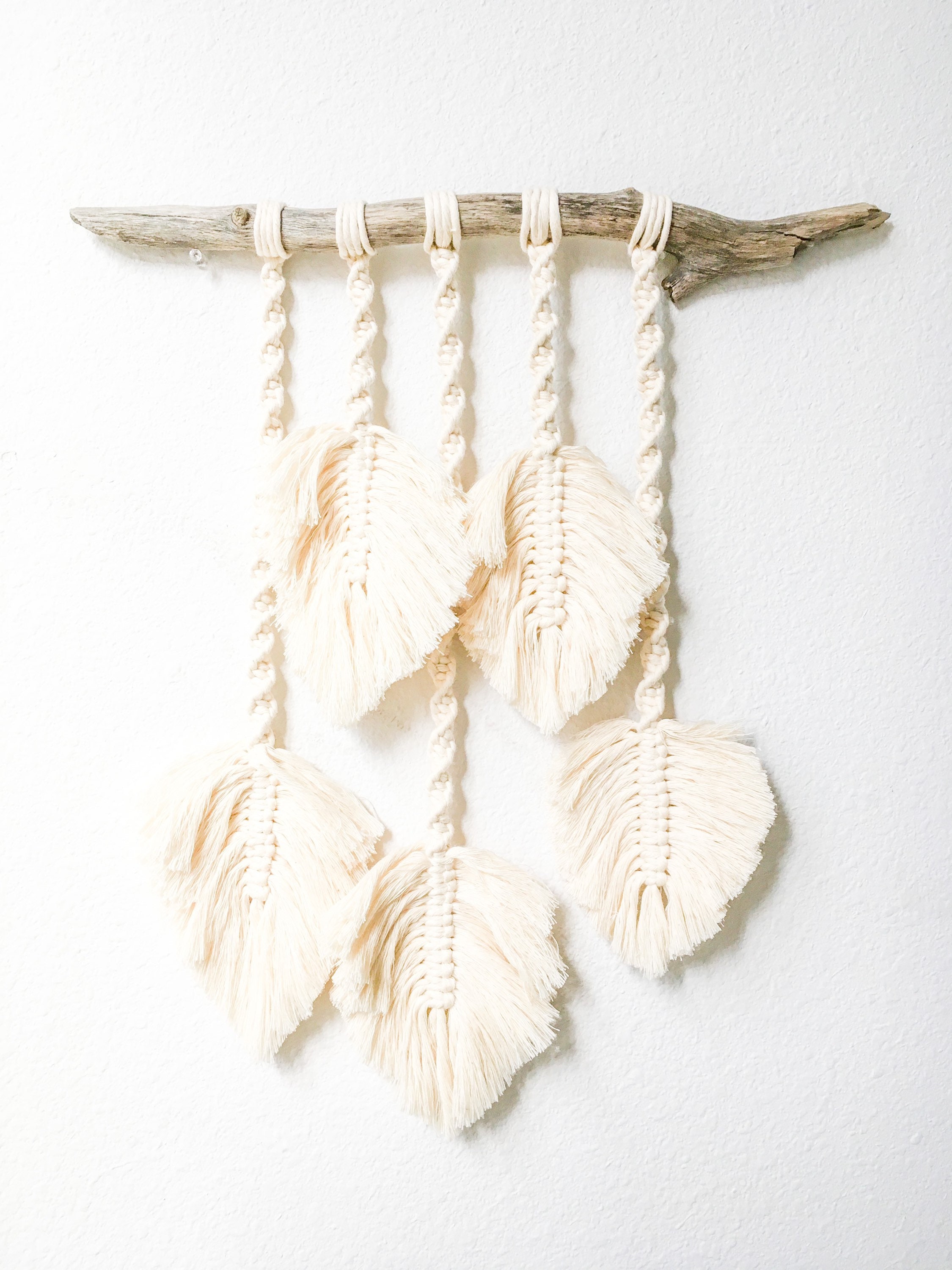 Macrame feather wall decor simple Boho inspired wall hanging Etsy