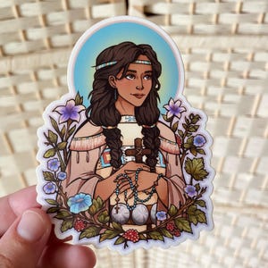 Saint Kateri Tekakwitha Sticker: Waterproof Catholic Decal