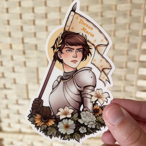 Joan of Arc Sticker – | Catholic Faith Vinyl Decal | Waterproof Christian Sticker | Gift for Catholics