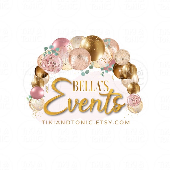 Balloon Logo Design Balloon Garland Logo Baloon Arch Logo Etsy