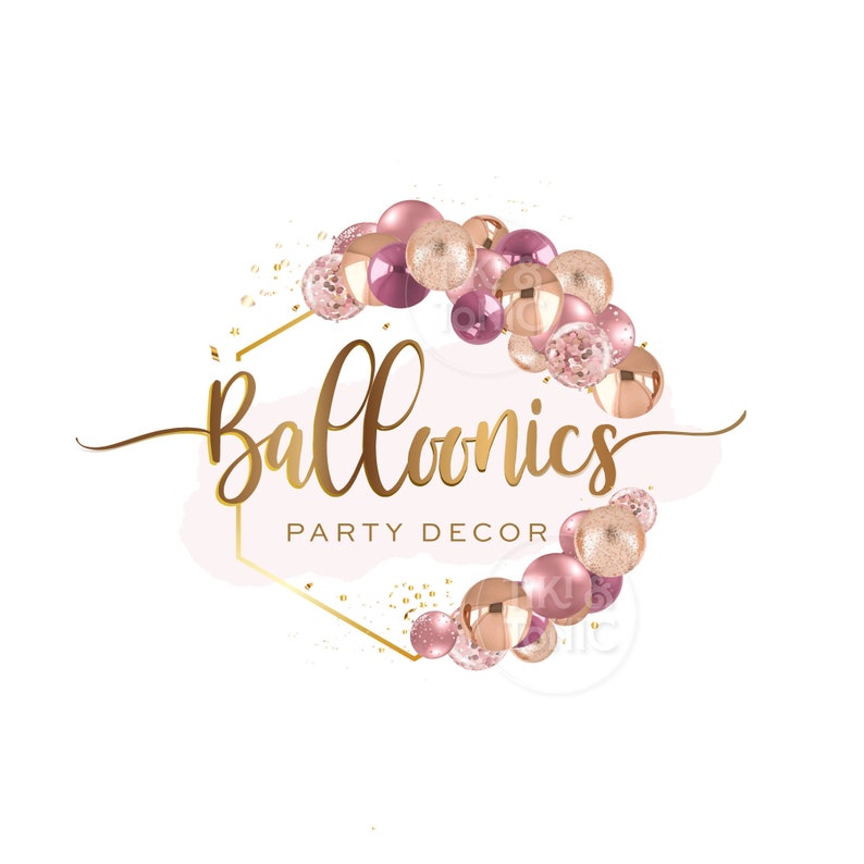 Balloon Logo Design Balloon Garland Logo Baloon Arch Logo Etsy