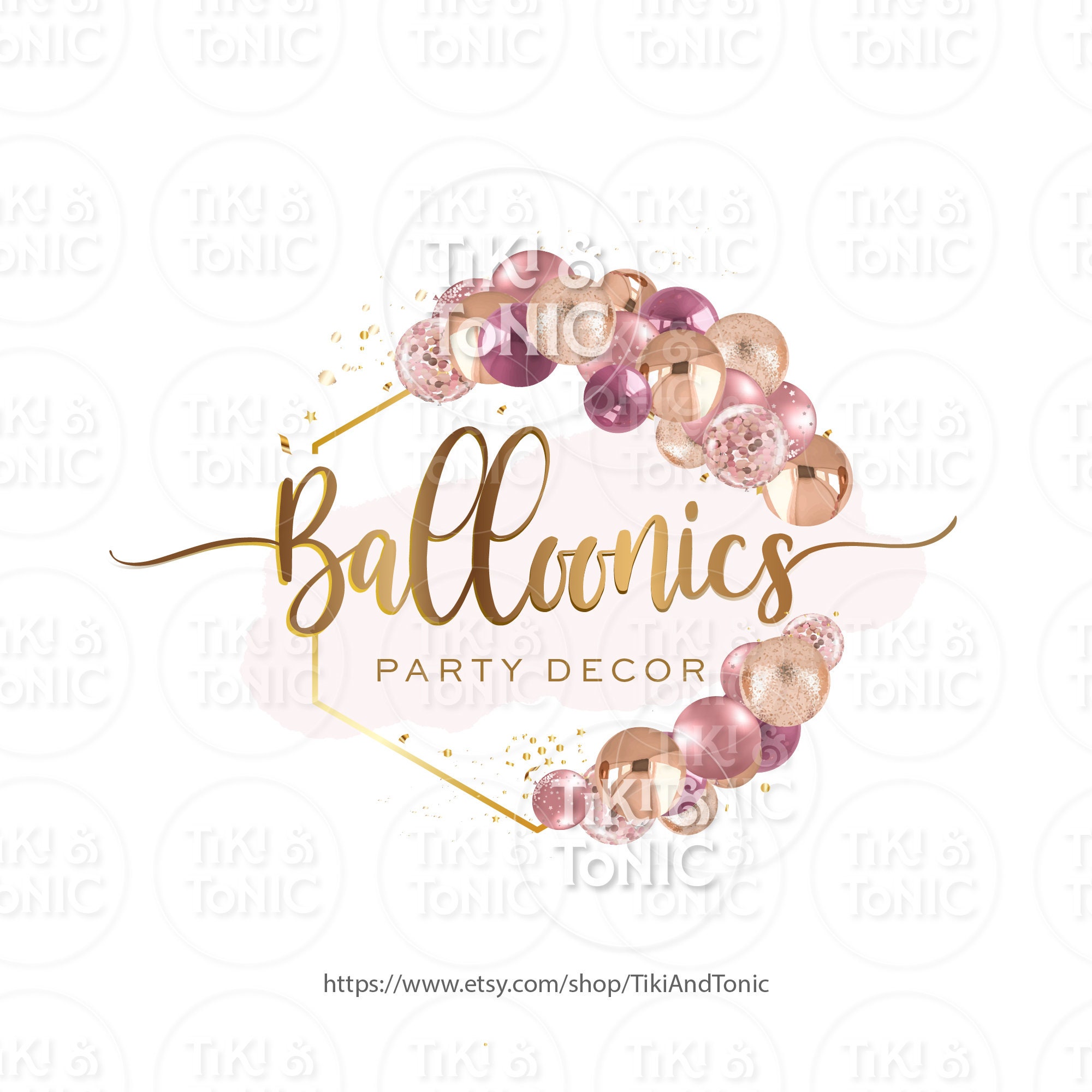 Balloon Logo Design Balloon Garland Logo Baloon Arch Logo Etsy