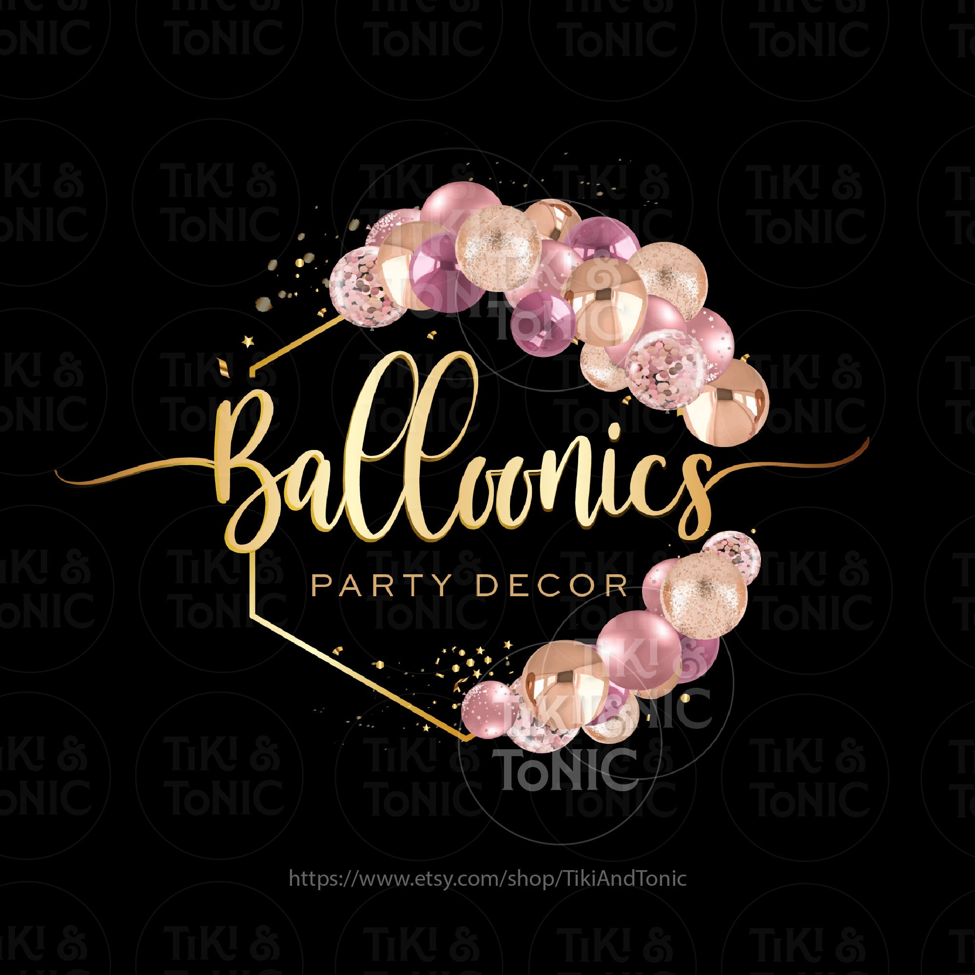 Balloon Logo Design Balloon Garland Logo Baloon Arch Logo Etsy