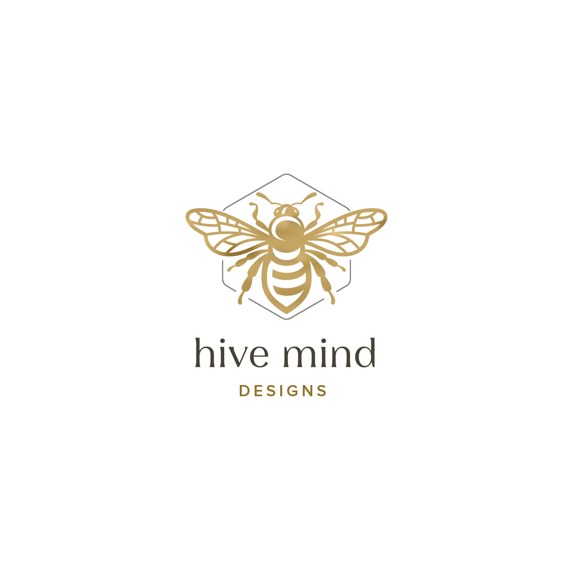 Gold Bee Logo Design Bee Logo Honey Bee Logo Design Premade Etsy