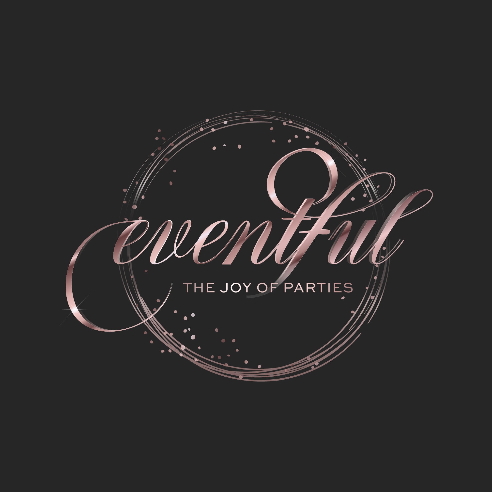 Eventos Logotipo Rosa Oro Elegante Fiesta Logo Diseño Etsy