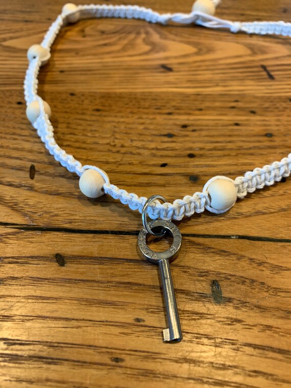 Handcuff Key Pendant Hemp Choker Etsy