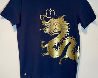 Live Like a Dragon Graphic  T-shirt - Blue