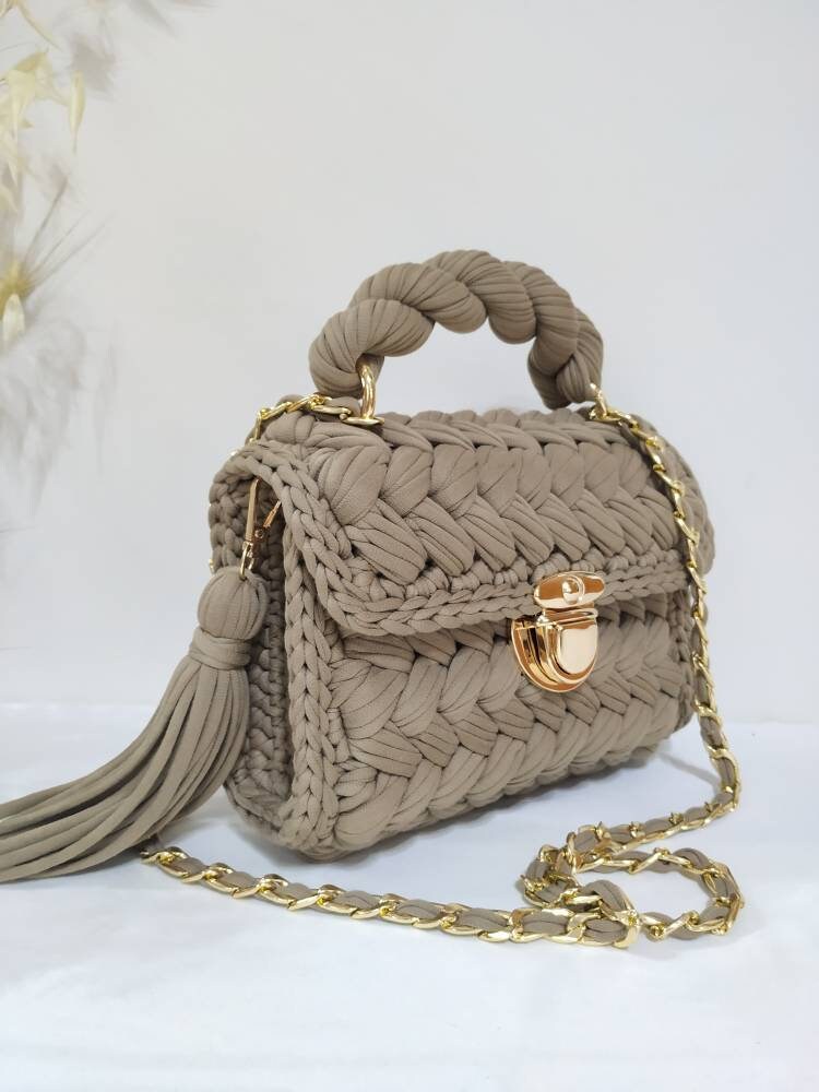 Knitted Bag Crochet Bag Luxury Bag Crochet Purse Crochet | Etsy