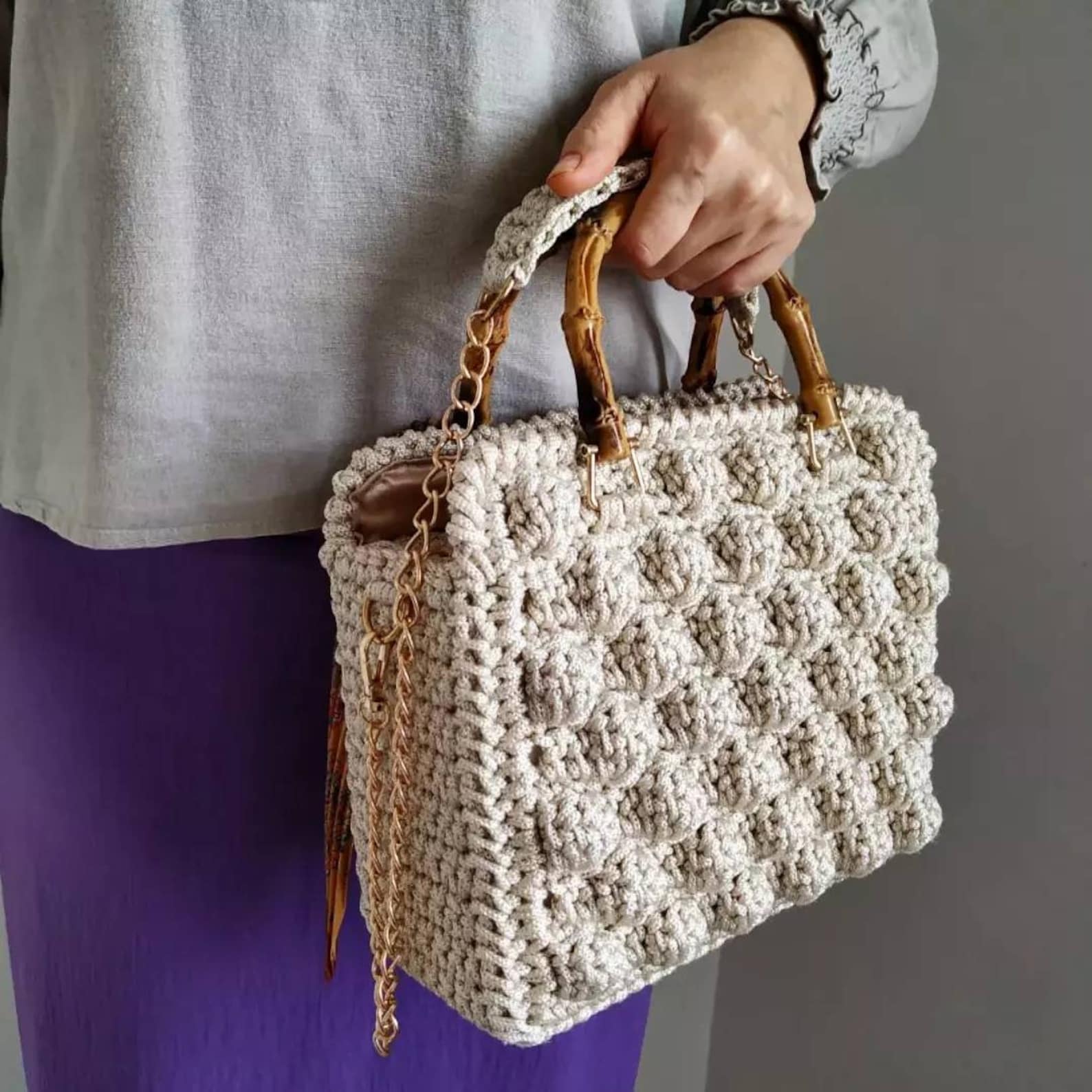 Unique Design Crochet Bag Elegant Knitted Bag Luxury Crochet - Etsy