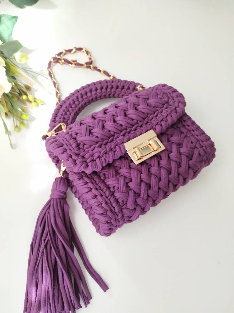 Handmade Bag Crochet Elegant Hand Knitted Purse Bag Shoulder - Etsy
