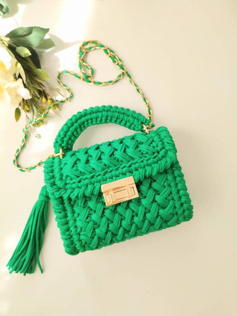 Handmade Bag Crochet Elegant Hand Knitted Purse Bag Shoulder - Etsy