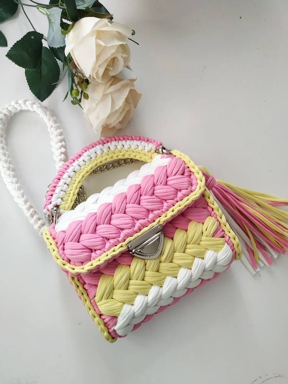 Crochet Colorful Bag Capri Luxury Bag Knitted Bag Crochet - Etsy