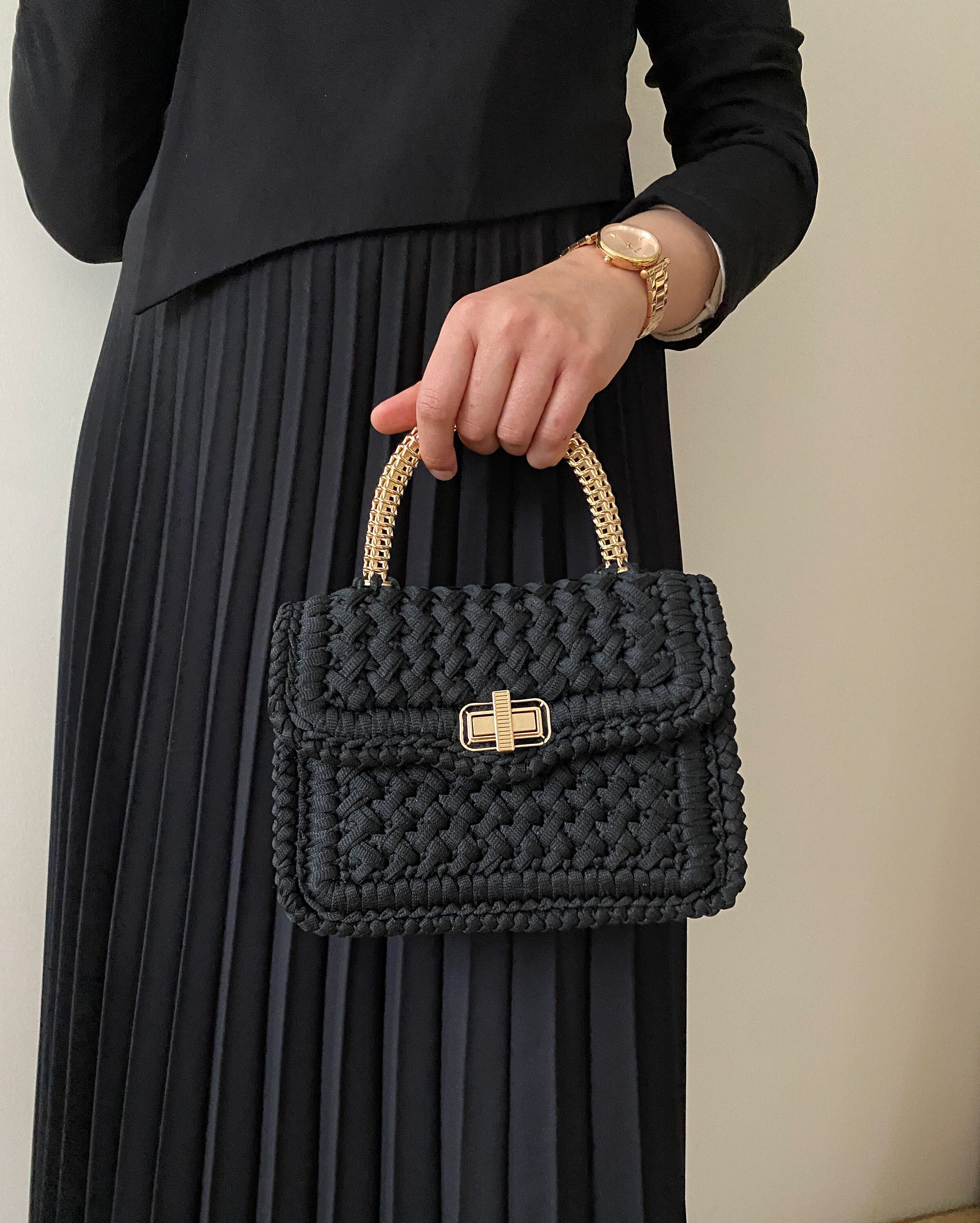 バッグ・カバンその他 8 by YOOX WOVEN CHECK CROCHET HANDBAG 45761615OT_14_f.jpg