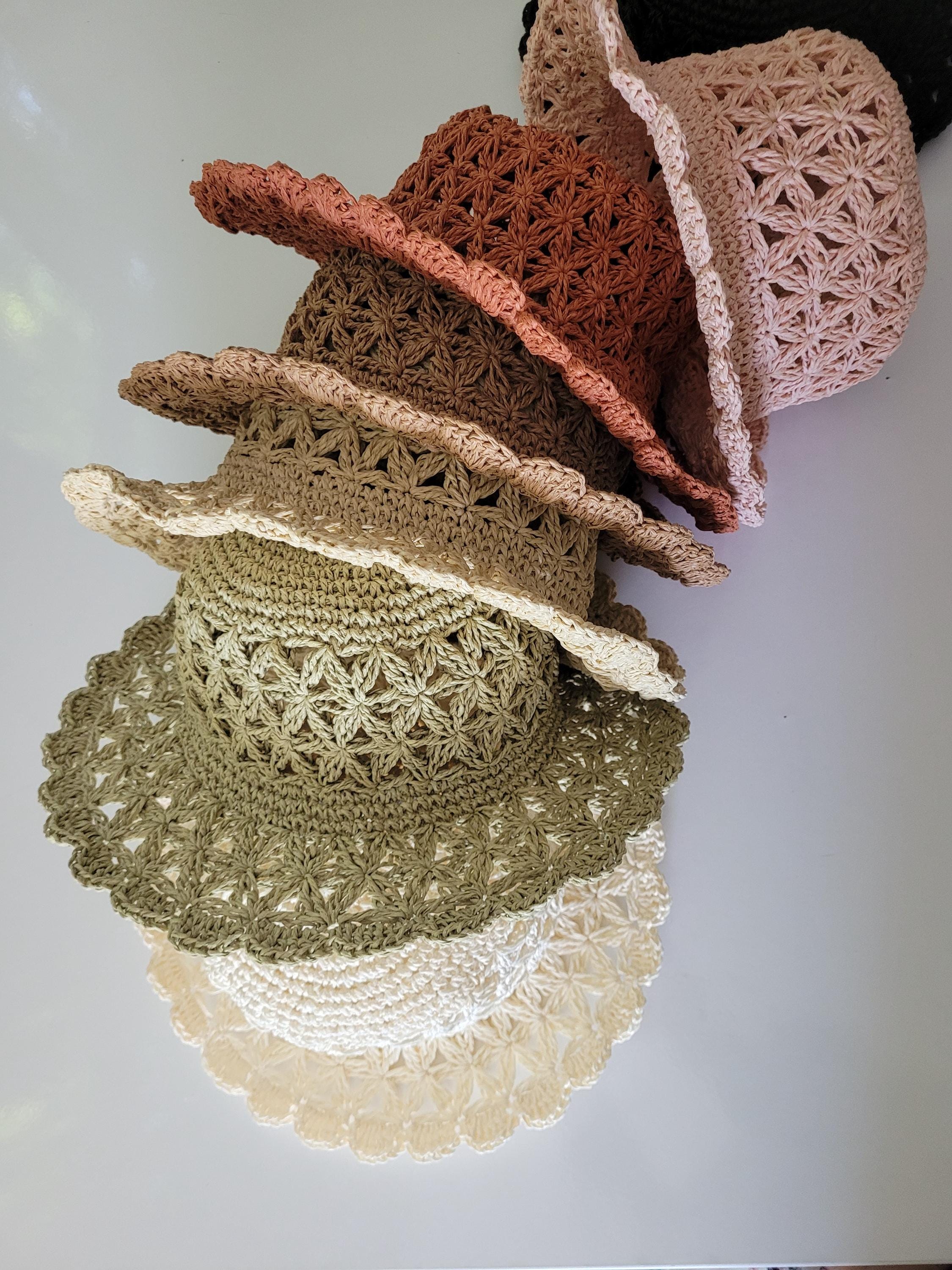 ハット [AWESOME NEEDS]RAFFIA BUCKET HAT Raffia Bucket Hat, Women's Sun Hat, Great for Beach, Summer