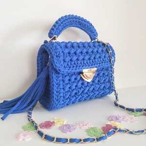 Handmade Bag/black Colored Crochet Handbag / Hand Knitted Bag Crochet ...