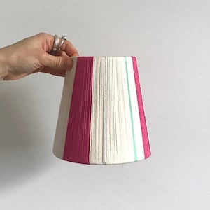 Little Tapered 6" Lampshade , 100% cotton yarn handwoven string lampshade, Gimble fitting, Colourful lampshade