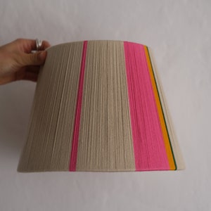 Small Drum 10" Lampshade , 100% cotton yarn handwoven string lampshade, Personalised colourway, Pendant, Table lamp