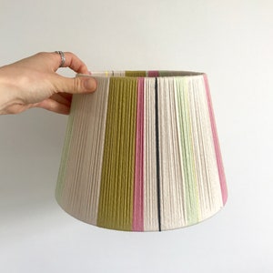 Small Drum 10" Lampshade , 100% cotton yarn handwoven string lampshade, Personalised colourway, Pendant, Table lamp