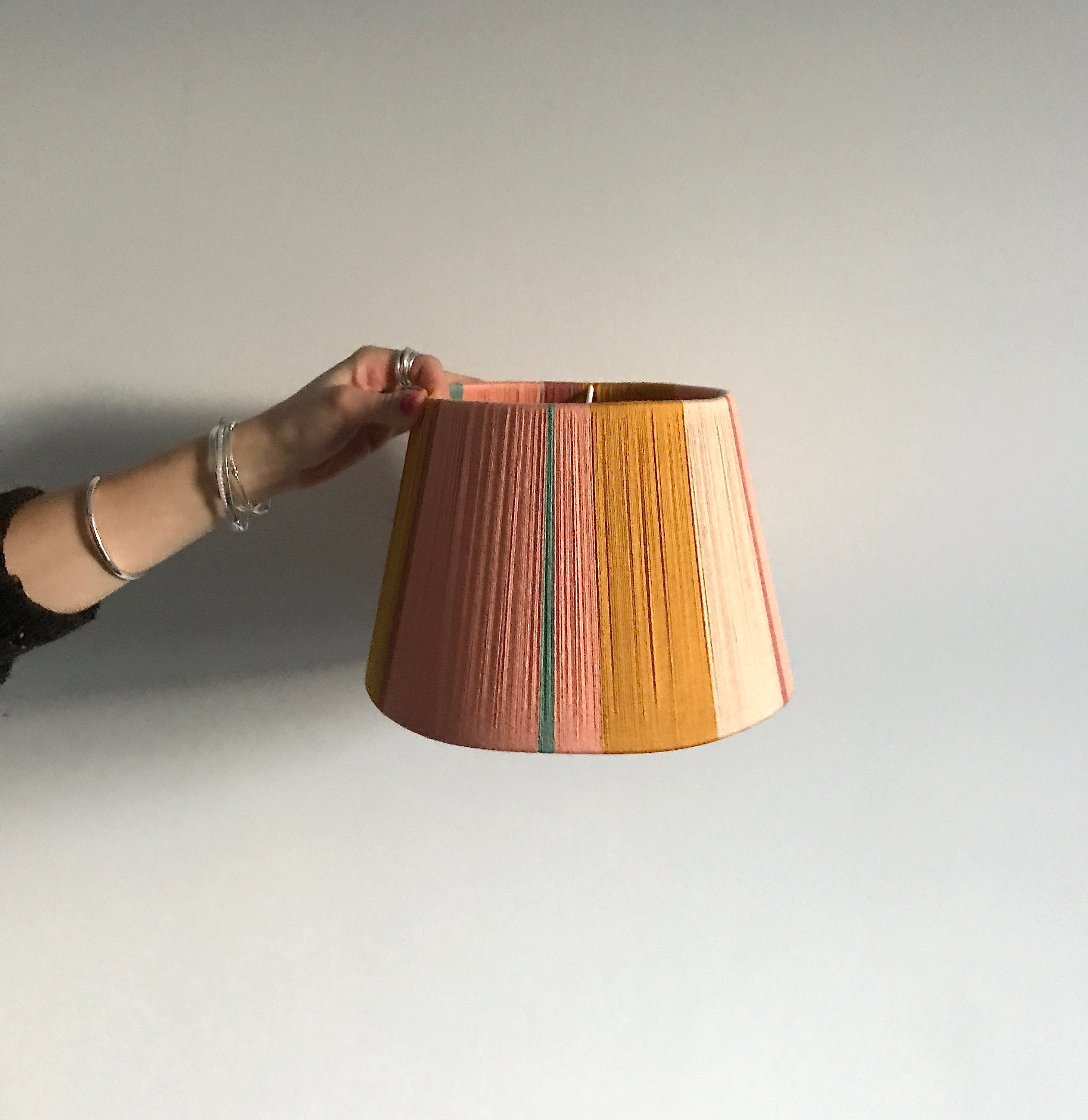 Small Drum 10 Lampshade 100 Cotton Yarn Handwoven Etsy UK