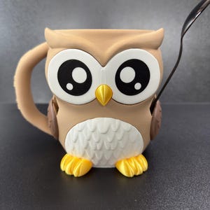 Owl Ice Cream Pint Holder with Drawer and Spoon Slots – Fits Ben and Jerrys Pint | Cute 3D Printed Gift for Ice Cream Lovers