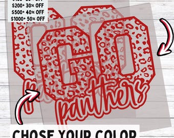 Leopard Print Panthers DTF Transfer – DIY Mascot Apparel