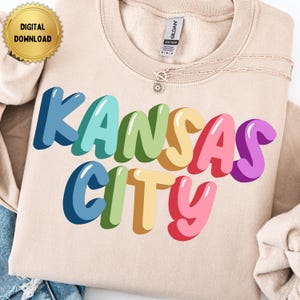 KC Kingdom PNG: Hand-Lettered Kansas City Football Design (300 DPI Digital Download