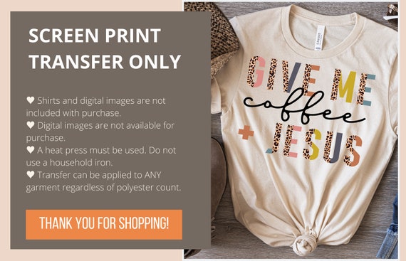 heat applied custom screen printed transfers
