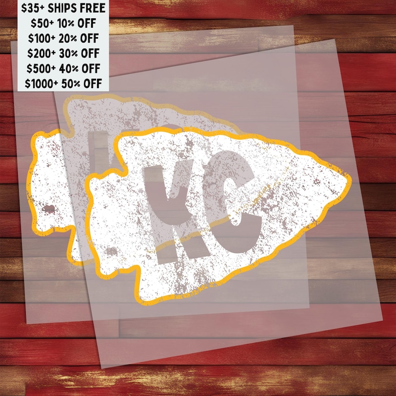 Kc chiefs logo dtf etsy