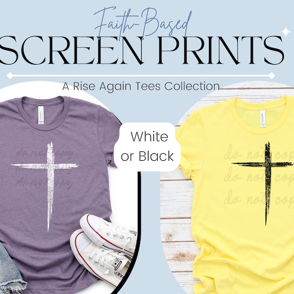 Christian Screen Print Transfers Ready for Press | Jesus Heat Transfer Designs Ready to Press | Iron On Shirts | No Sublimation or DTF Ink