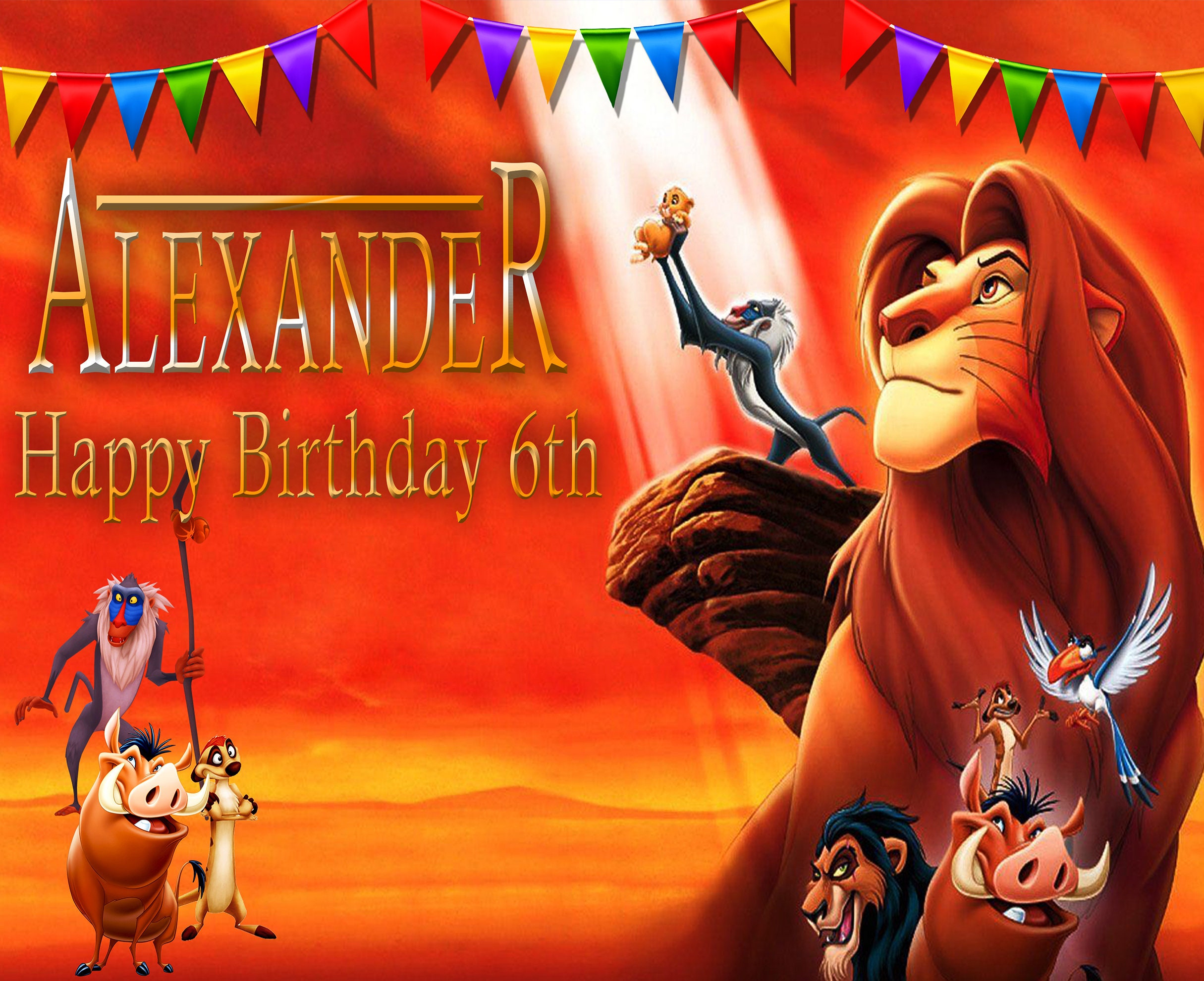 Backdrop Lion King Birthday Backdrop Birthday Background Etsy