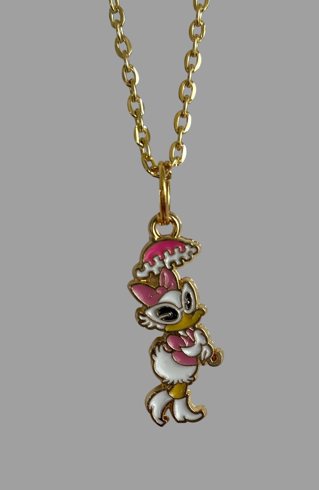 Daisy Duck Necklace Cartoon Charm Pendant Etsy