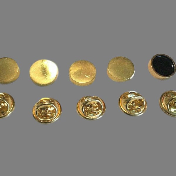 Star Trek 5 Rank Pips Pin Set Costume Uniform TNG 4 Gold 1 Black Larger Size Pins Licensed Vintage