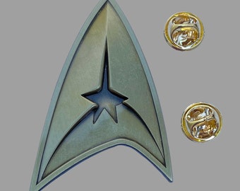 Star Trek Original Command Insignia Brass Tone Metal Kostuum Uniform Pin Vintage Licentie