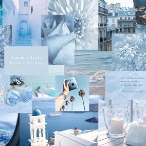 Light Blue Aesthetic Beach Desktop Wallpaper Collage Macbook Etsy