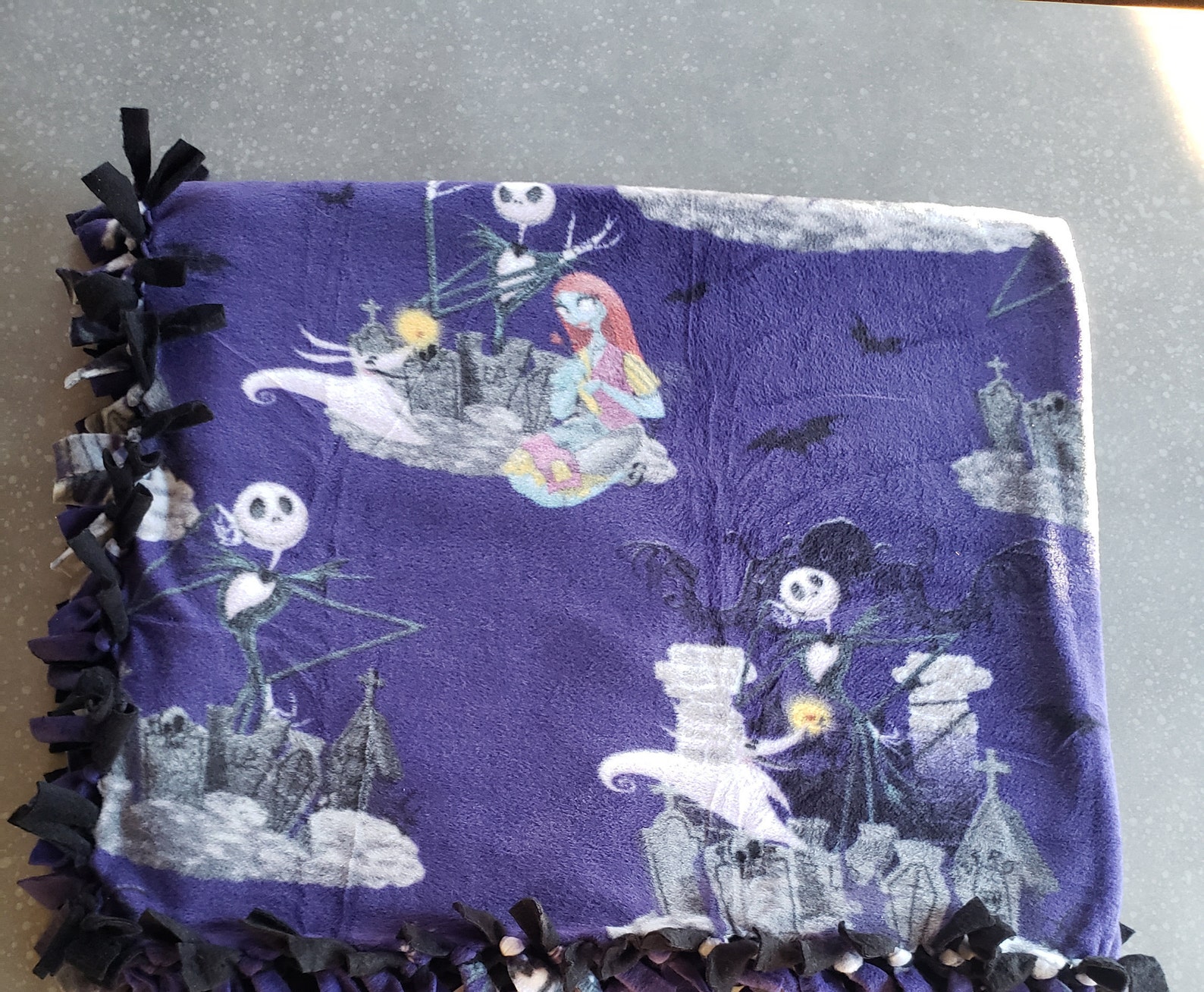 Disney Nightmare Before Christmas No Sew Tie Fleece Blanket Etsy