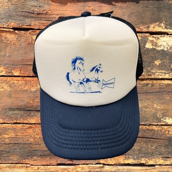 Horse budweiser Hat, Blue Baseball Cap