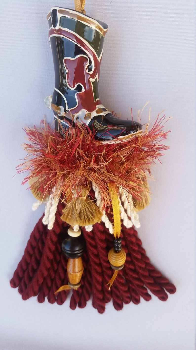 Cowboy boot salt shaker tassel Western boot salt shaker Etsy